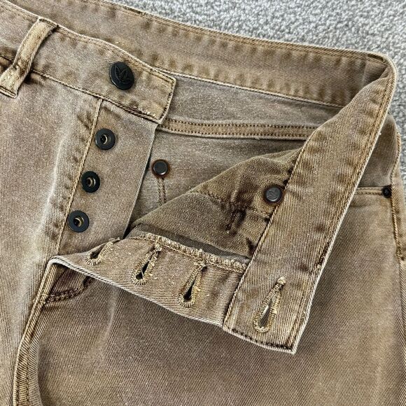 Shockoe Atelier Slim Earthwood Button Fly Jeans Taupe Beige 29 - Picture 6 of 11